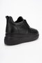 Women's Black Leather Black Thick Sole Casual Comfortable and Stylish Sports Shoes - 5