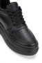 Women's Black Leather Black Thick Sole Casual Comfortable and Stylish Sports Shoes - 7