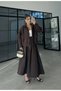 Brown Parachute Fabric Zippered Jacket Skirt Double Set - 7080 - 8
