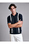 Rmz Gi̇yi̇m Farkiyla Devrik Roba Collar Striped Men's Knitwear Sweater - 2