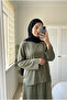 Women's Hijab Two-Piece Set Casual Long Sleeve Tunic Flared Skirt Set - 3