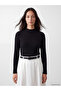 Two Mt Shop Quality Lcw Everyday Black Camisole Plain Super Skinny & Extra Slim Long Sleeve Women's Bodysuit
