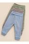 3-Piece Unisex Baby 100% Organic Cotton Waist Curled Combed Cotton Baby Pants Bottoms - 3