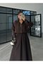 Brown Parachute Fabric Zippered Jacket Skirt Double Set - 7080 - 2