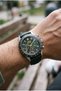 Green Leather Men's Wristwatch |   45 mm Stainless Steel Case, Mineral Glass - 6