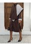 Premium Design Oversized Trench Coat with Plaid Detail - 5