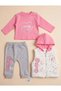 3-Piece Butterfly Floral Baby Girl Set 0-3 3-6 6-9 Months 9-12 Months Newborn Baby Set Vest+Long Sleeve Snap Fastener Bodysuit+Pyjamas Baby Girl Set