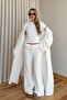 Ecru Soft Textured Short Sleeve 3-Piece Set - 4206 - 4