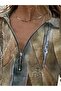 Women's Long Sleeve Front Zipper Two Thread Blouse - 2