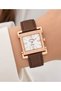 Women's Wristwatch with Leather Strap, Zircon Stones, Casual and Stylish Combination, Gift Boxed