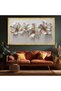 Elegant White and Gold Floral Canvas, 3D Look Flower Wall Art, Modern Home Decoration, Large Botanical Canvas, Contemporary Art Print - 7