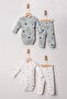 Baby Boy 100% Cotton 4-Piece Top and Bottom Bodysuit Set - 7