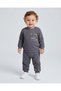 Baby Boy Winter 3 Threaded Yarn Dinosaur Printed 6-9-12-18-24 Months 2-Piece Top and Bottom Set