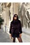 Women's Fox Fur Belted High Collar Lined Special Production Coat - 5
