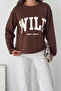 Women's Wild Printed Crew Neck Long Sleeve Sweatshirt - 3