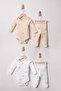 Baby Boy 100% Cotton 4-Piece Top and Bottom Bodysuit Set - 3