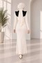 Women's Polo Collar Tricot Dress with Ruffle Detail - 4