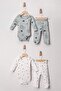 Baby Boy 100% Cotton 4-Piece Top and Bottom Bodysuit Set - 4