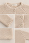 Baby 100% Cotton Knitted Cream Buttoned Knitwear Cardigan - 3
