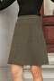 Women's Stretchy Premium Velvet Fabric High Waist Knee Length Bell Skirt-Khaki - 5