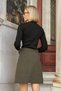 Women's Stretchy Premium Velvet Fabric High Waist Knee Length Bell Skirt-Khaki - 7