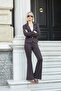 Women's Steel Collar Pocket Flap Long Sleeve Double Button Mono Jacket - Brown