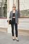 Women's Jacquard Stretch Fabric Shawl Collar Capri Sleeve Stitched Blazer Jacket-Black Diagonal
