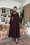 Coffee Transparent Sleeve Detailed Dress - 6