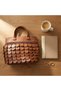 Special Design Crochet Knitted and Leather Sequin Detailed Women's Handbag - Tan/Brown - 4