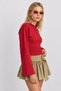 Spanish Sleeve Knitted Blouse Lrn0021 Red - 3