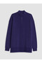 Ozmarka New Season Navy Blue High Collar Women's Sweatshirt Tunic - 5