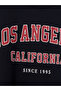 Ozmarka New Season Navy Blue Los Angeles Printed Women's Thick Sweatshirt - 7