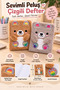 Cute Plush Teddy Bear Striped Notebook Set – 75 Pages with Soft Plush Cover – 21 X 15 cm