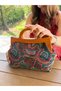 Penalope Collection - Chain, Wooden Buckle Fabric Bag, Clutch Bag, Handbag, Bag - 5
