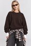 Basic Seasonal Modal Sweatshirt Len0026 Aci Brown - 2