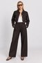 Stylish Buttoned Tencel Top and Bottom Set Lby0080 Brown - 2