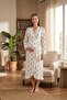 Allesa Ruffle Detailed Maternity and Postpartum Knitted Dressing Gown