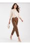 Women's Faux Leather Belted Carrot Pants - 2