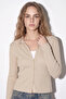 High Neck Long Sleeve Glitter Buttoned Top