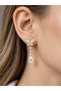 Brass Gold Color Zircon Stone Butterfly Model Dangle Drop Zircon Stone Women's Earrings - 2