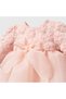 Emily 3-6 Months Baby Girl Floral Textured Bow Tulle Dress 3-Piece Set – Dress, Headband, and Socks Set - 3