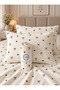 Elastic Sheet Set with Cotton Heart and Bow Pattern - 2