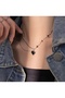 Xuping Black Heart Star Detailed Silver Color Steel Necklace – Tarnish Resistant Double Layer Gothic Women's Necklace - 4