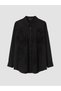 Vizyon New Season Black Embroidered Women's Shirt Tunic