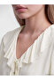 Özmarka New Season Ecru Tie-Neck Ruffle Blouse - 3