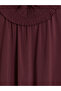 Vizyon New Season Burgundy High Neck Gathered Blouse - 6