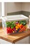 30L Capacity Rectangular Clear Plastic Storage Box with Tight Lid, Fridge and Kitchen Organizer