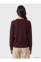 Ozmarka New Season Burgundy Crew Neck Women's Knitwear Cardigan - 7