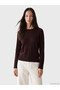 Ozmarka New Season Burgundy Crew Neck Women's Knitwear Sweater - 2