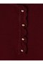 Nevavm Lcw Grace Burgundy Ruffled High Neck Women's Knitwear Sweater with Difference - 6